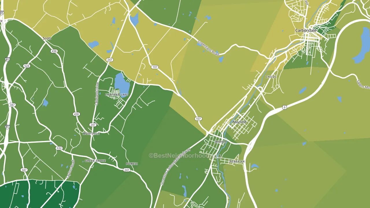 18433, PA block-group voter-turnout map