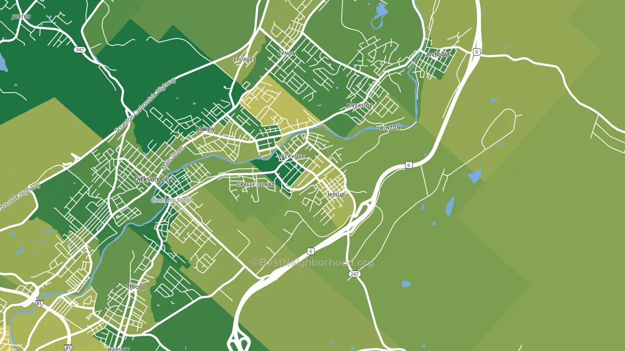 18434, PA block-group voter-turnout map