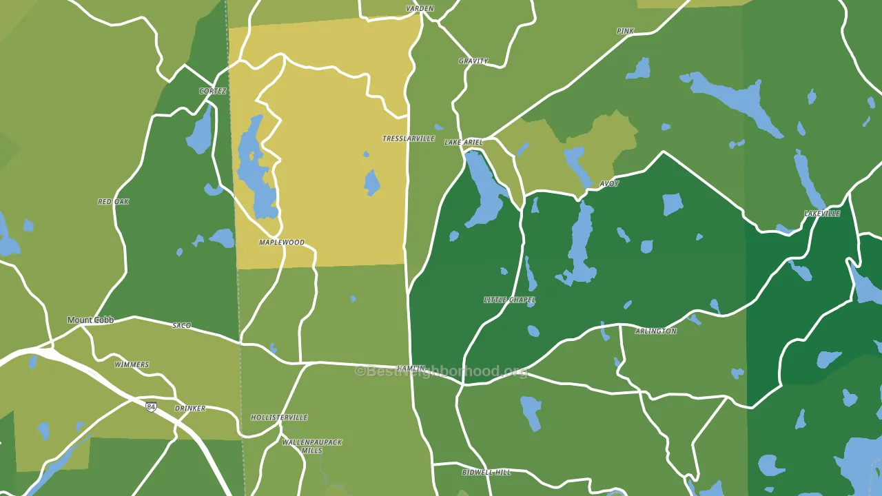 18436, PA block-group voter-turnout map