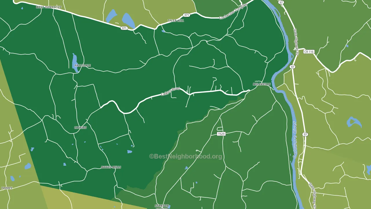 18443, PA block-group voter-turnout map