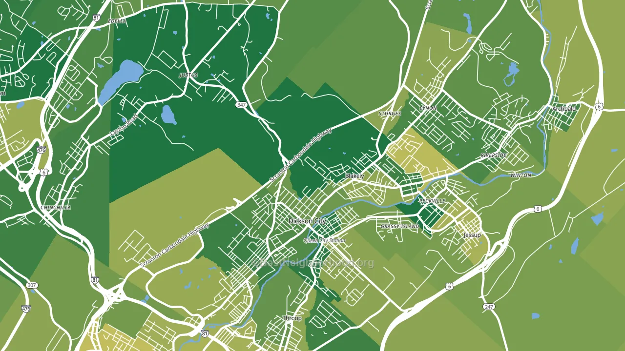 18447, PA block-group voter-turnout map