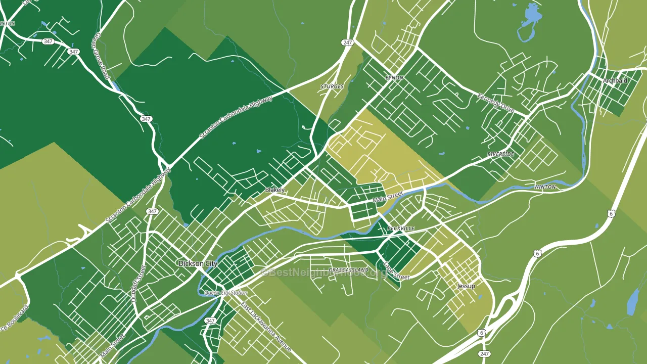 18452, PA block-group voter-turnout map
