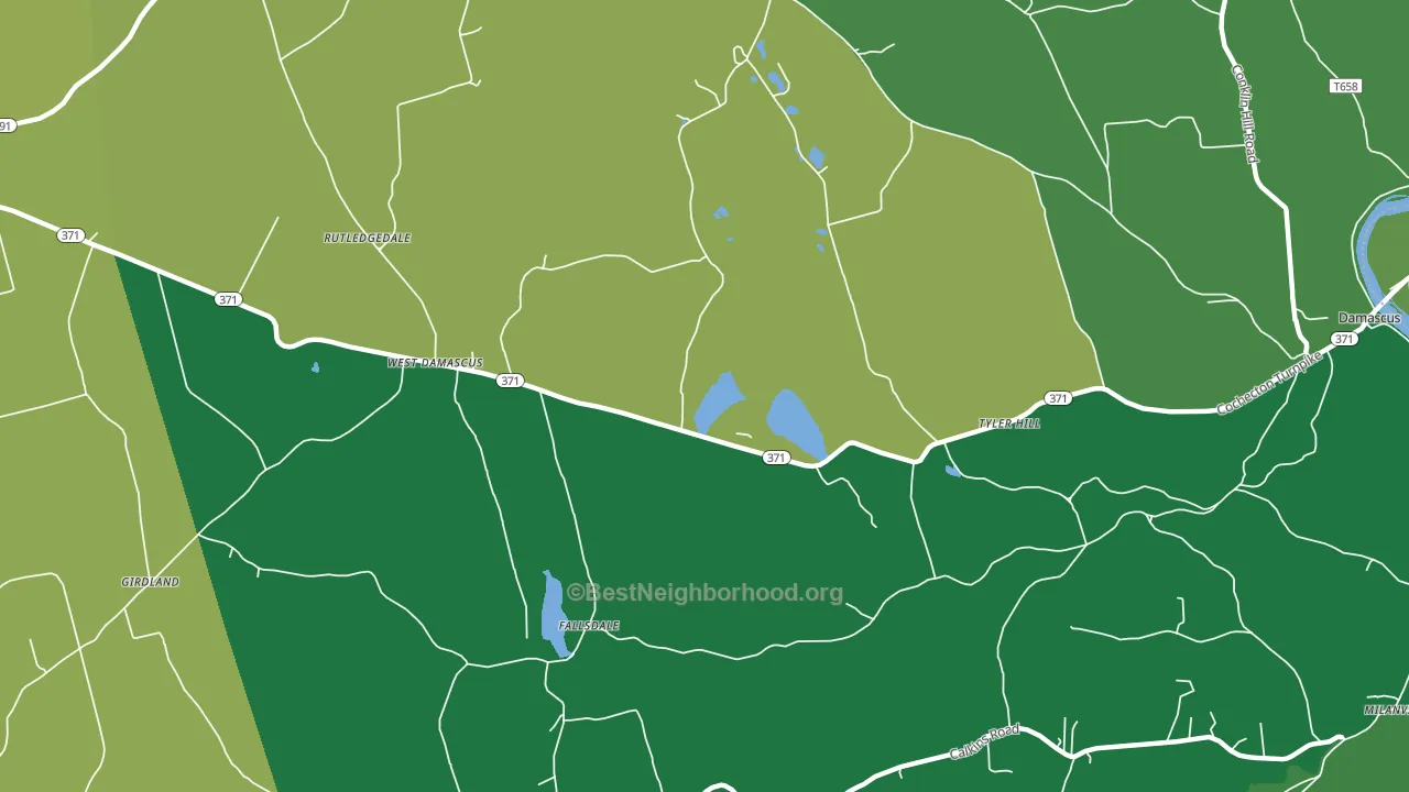 18469, PA block-group voter-turnout map