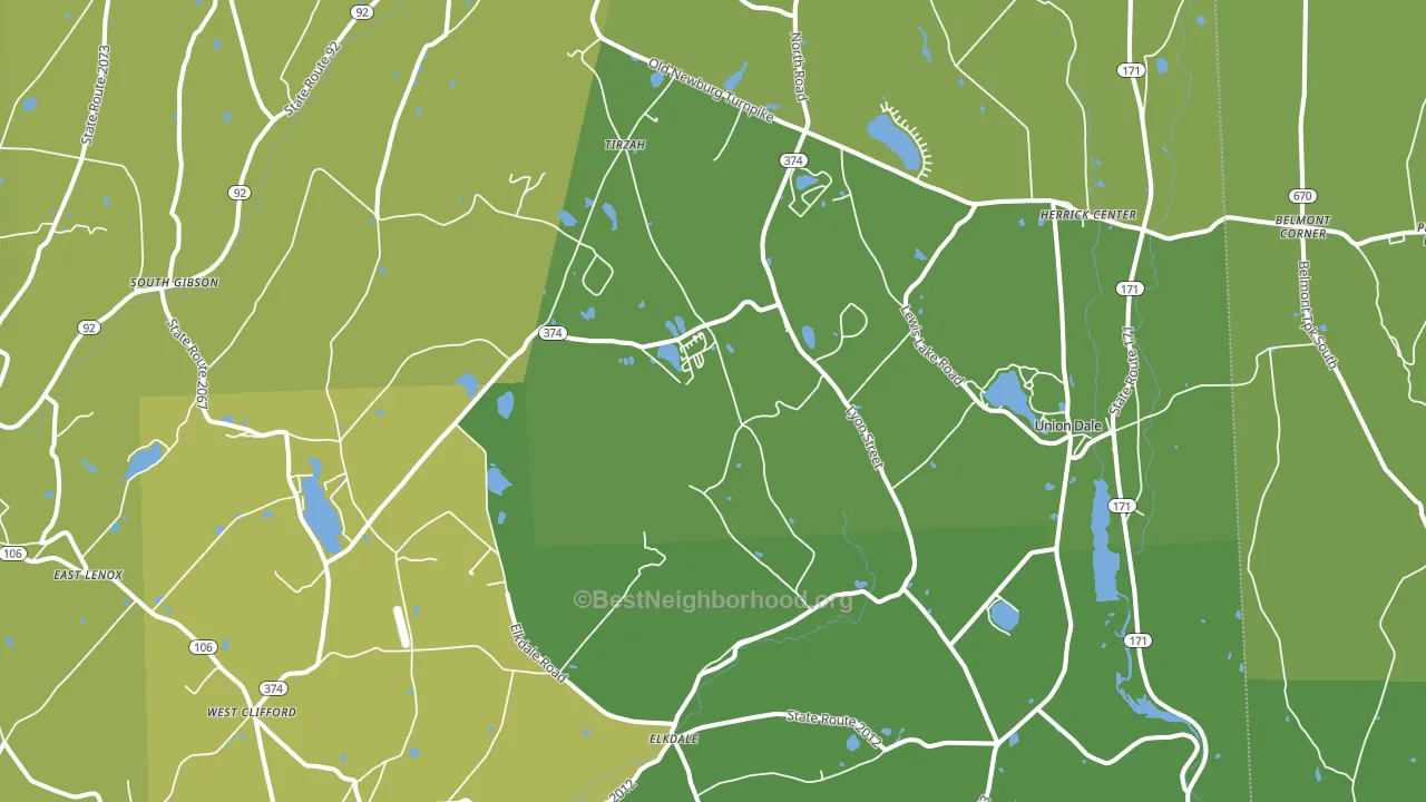 18470, PA block-group voter-turnout map