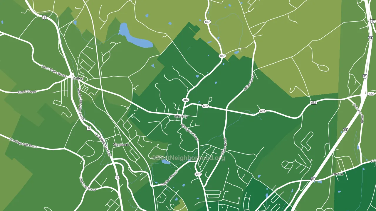 18471, PA block-group voter-turnout map