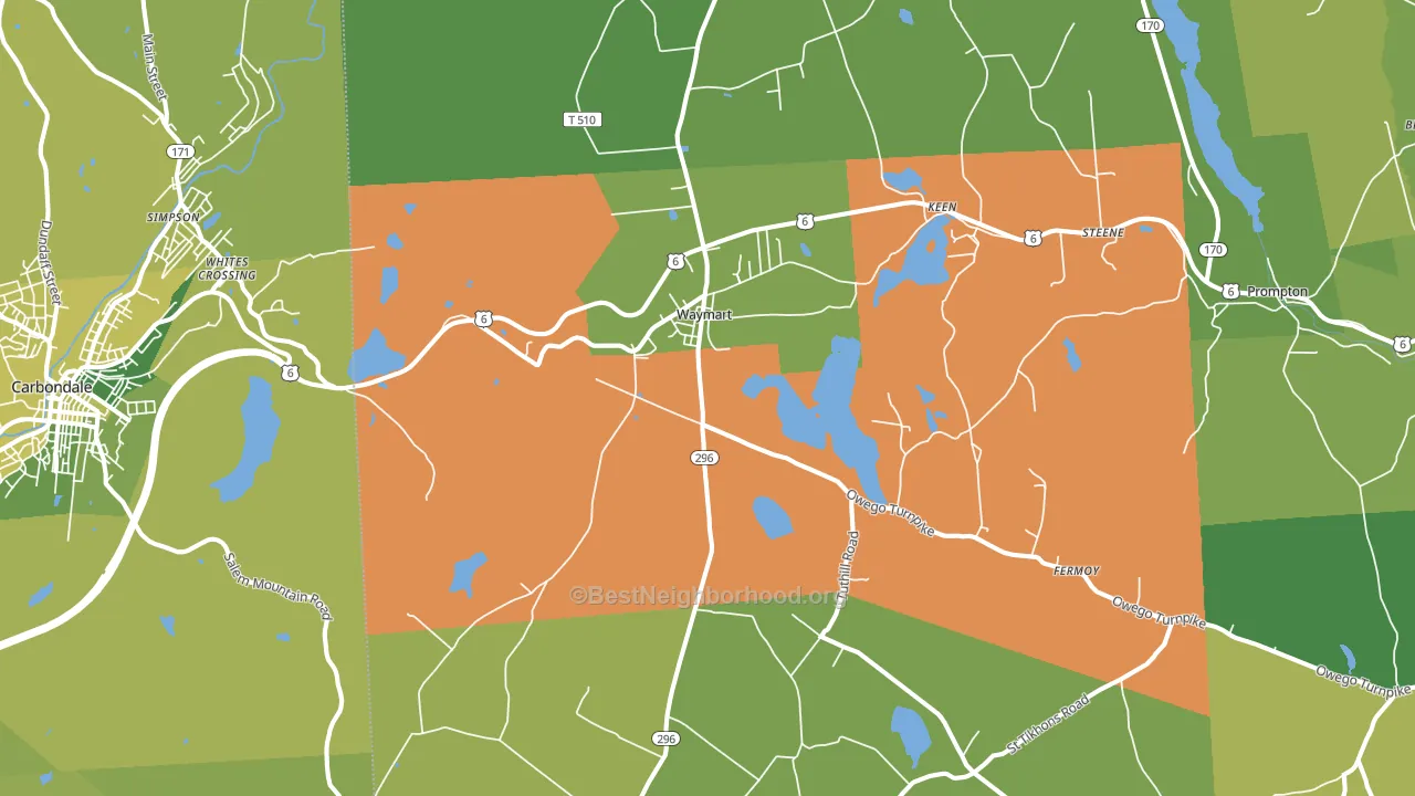 18472, PA block-group voter-turnout map