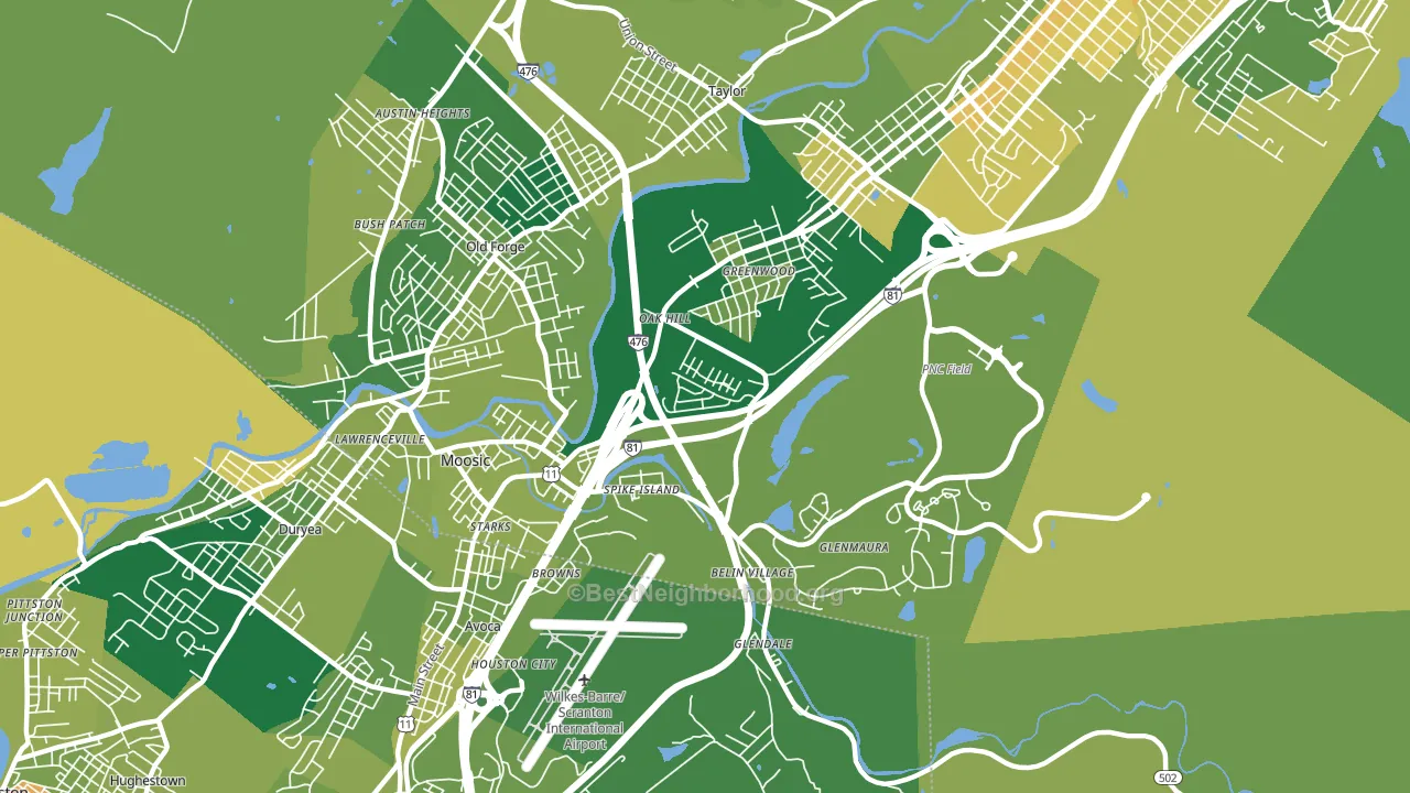 18507, PA block-group voter-turnout map