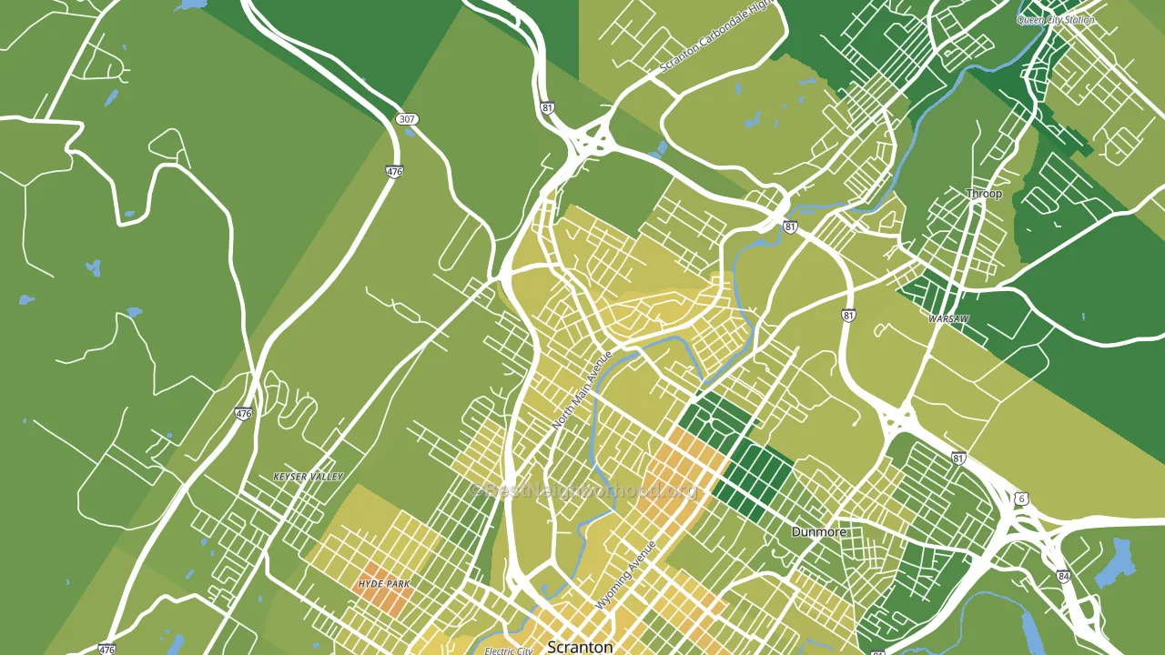 18508, PA block-group voter-turnout map