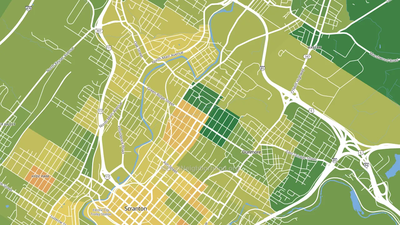 18509, PA block-group voter-turnout map