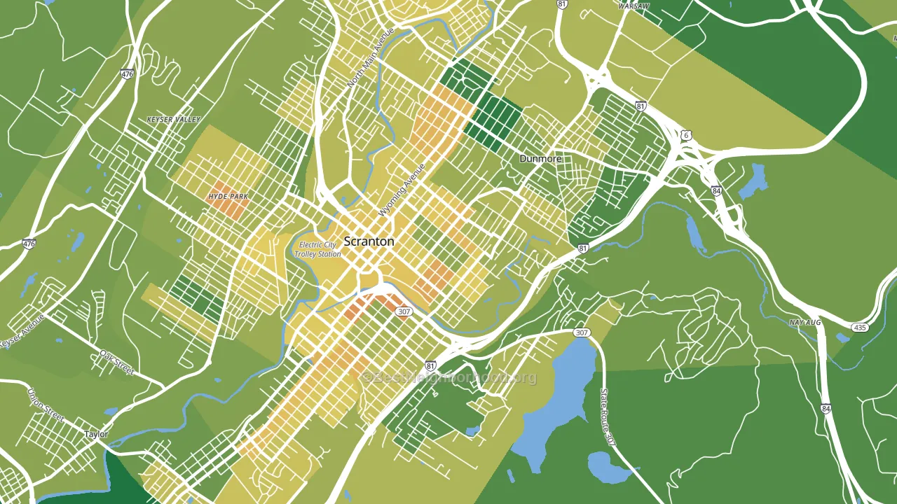 18510, PA block-group voter-turnout map