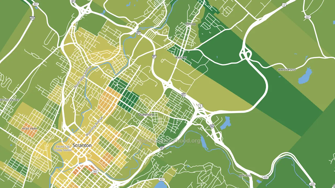 18512, PA block-group voter-turnout map