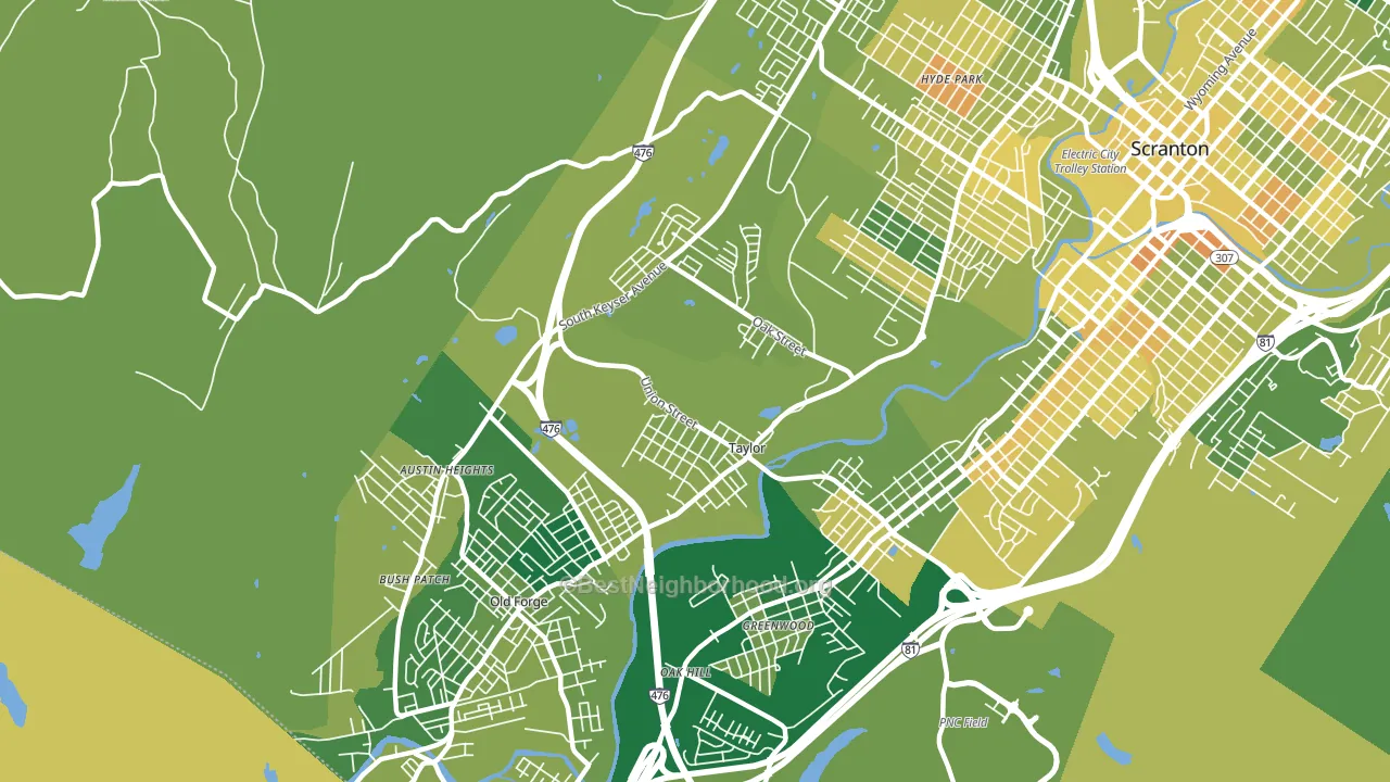 18517, PA block-group voter-turnout map