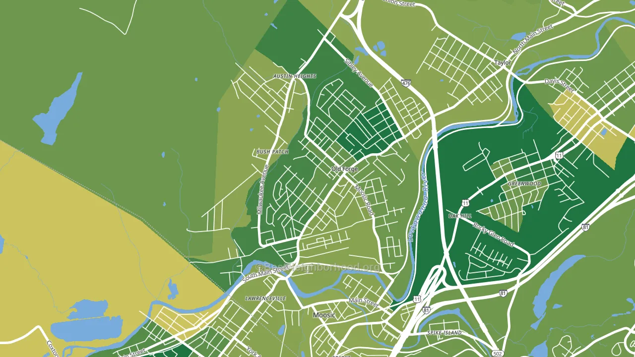 18518, PA block-group voter-turnout map