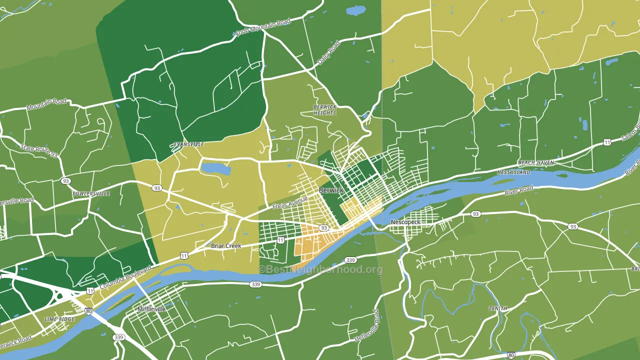 18603, PA block-group voter-turnout map