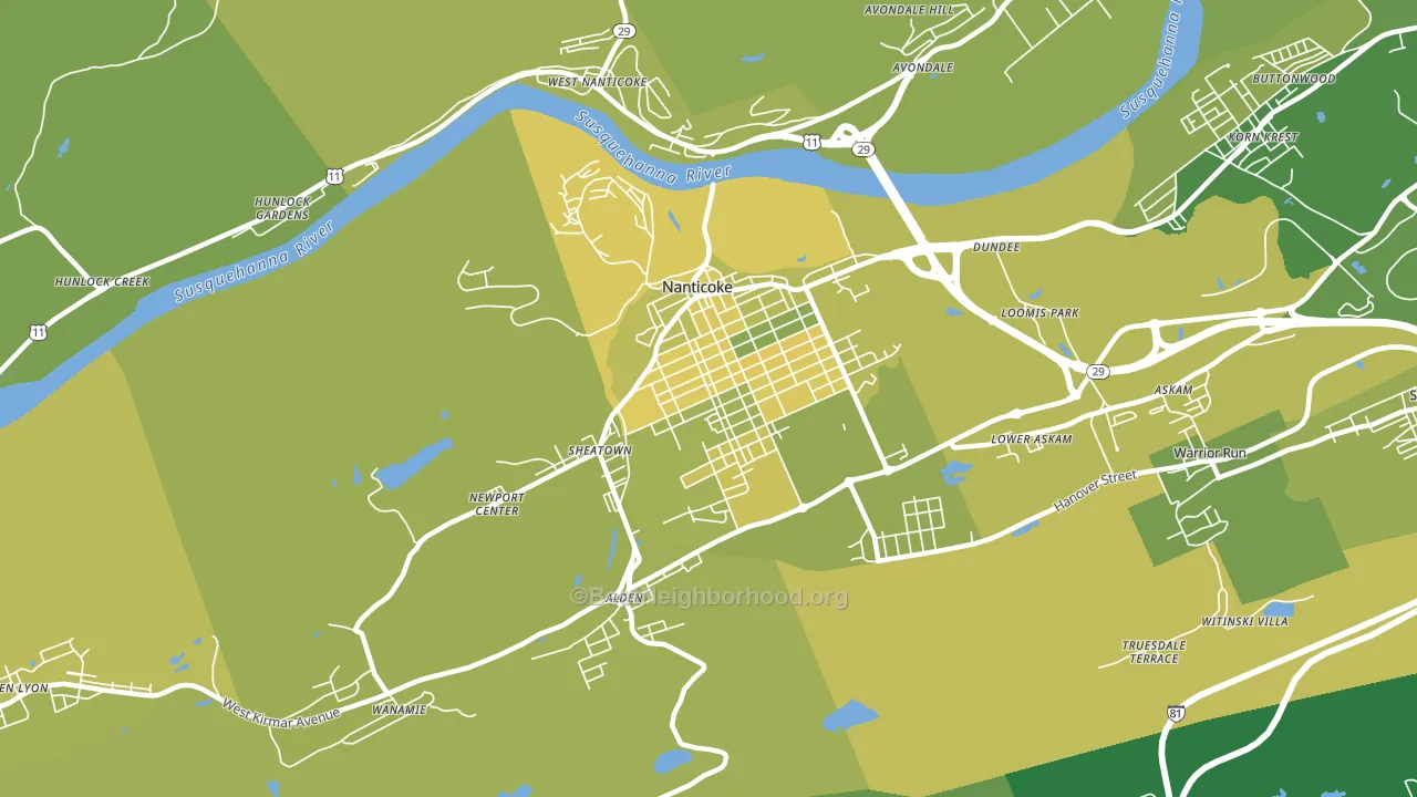 18634, PA block-group voter-turnout map