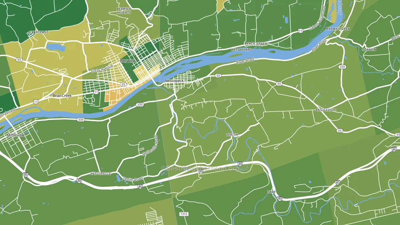 18635, PA block-group voter-turnout map