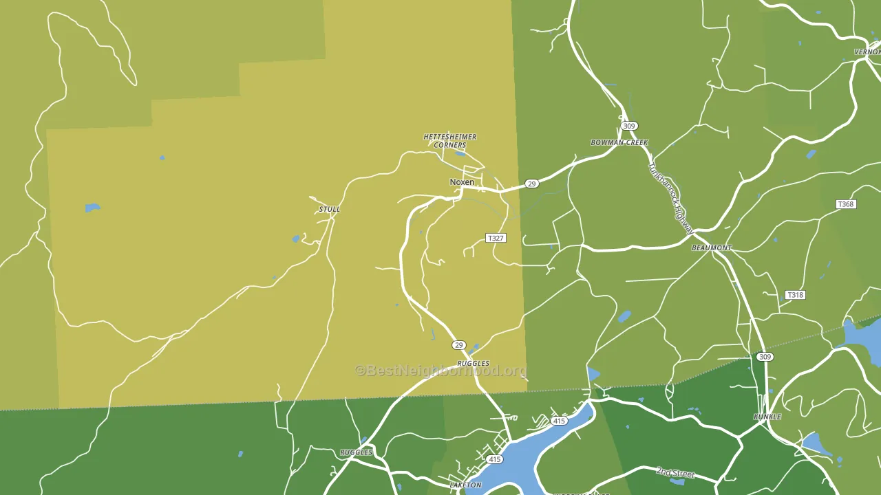 18636, PA block-group voter-turnout map