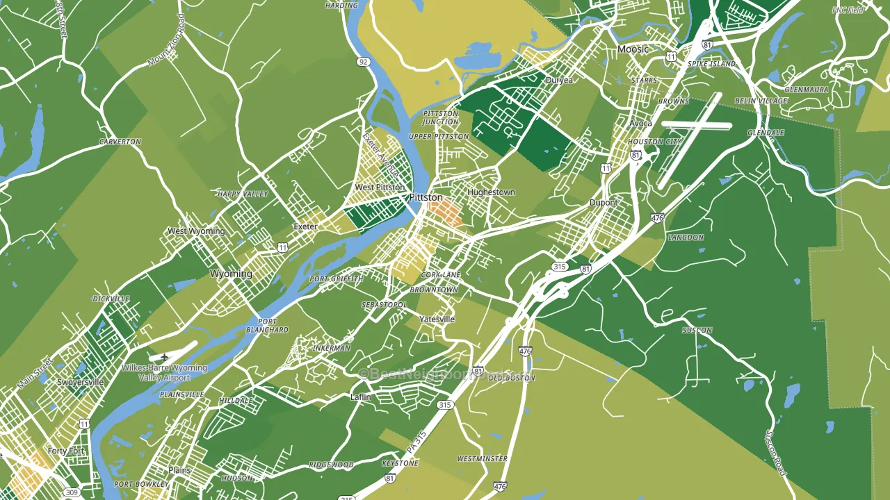 18640, PA block-group voter-turnout map