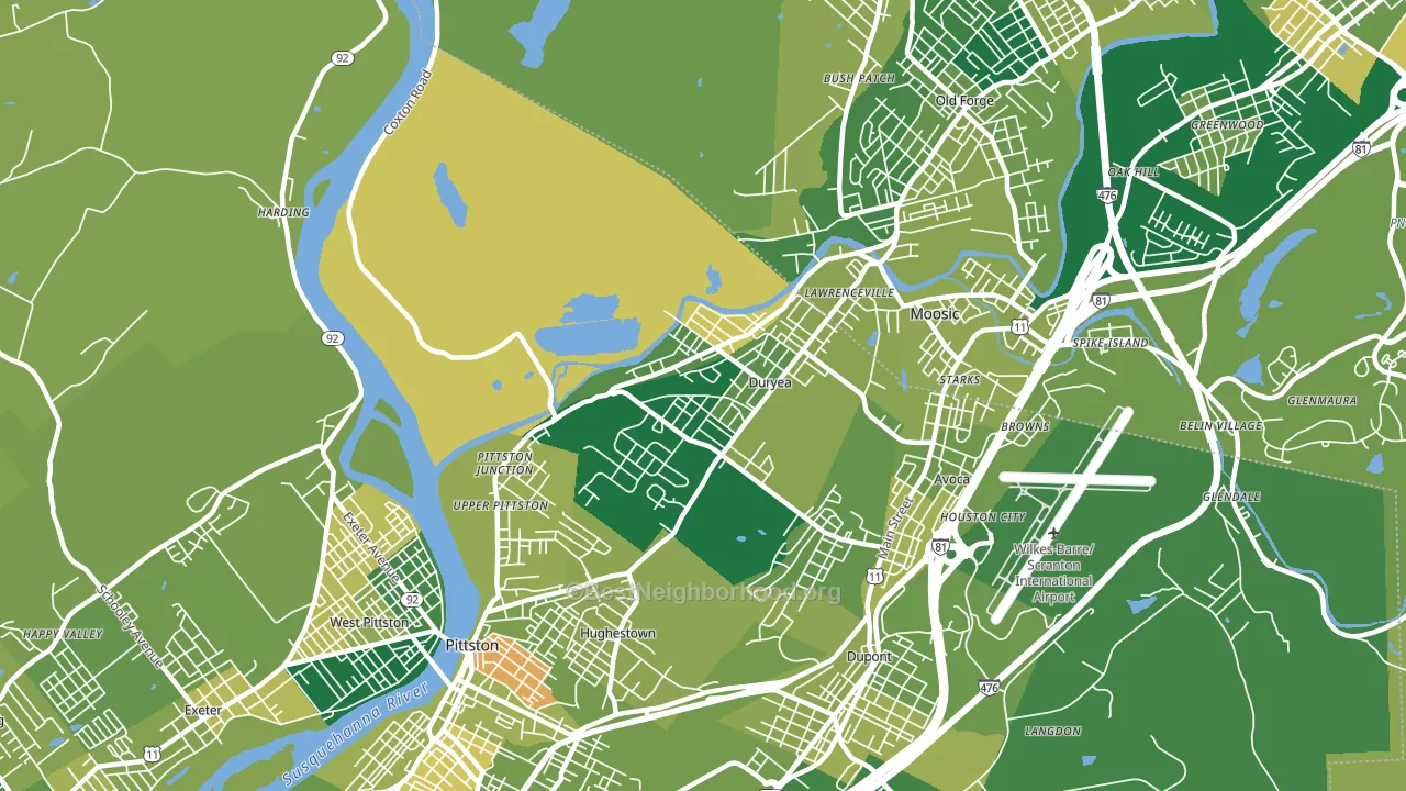 18642, PA block-group voter-turnout map