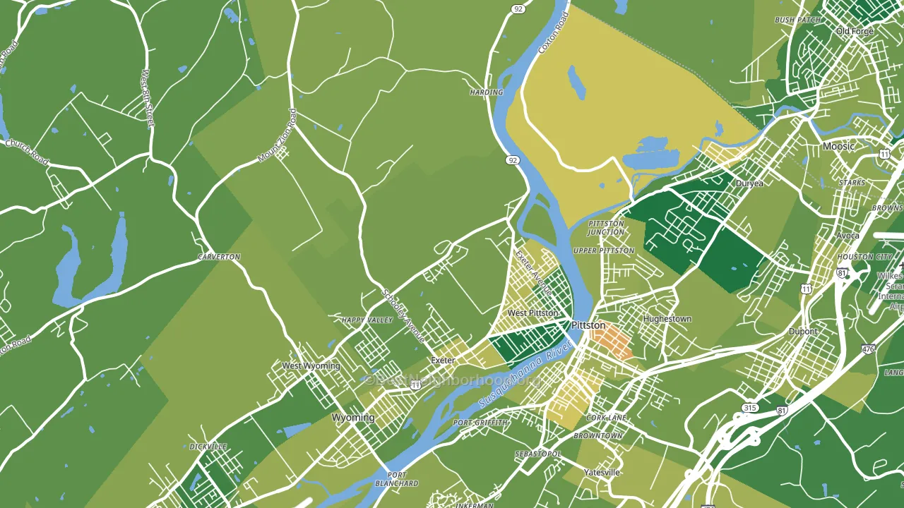 18643, PA block-group voter-turnout map
