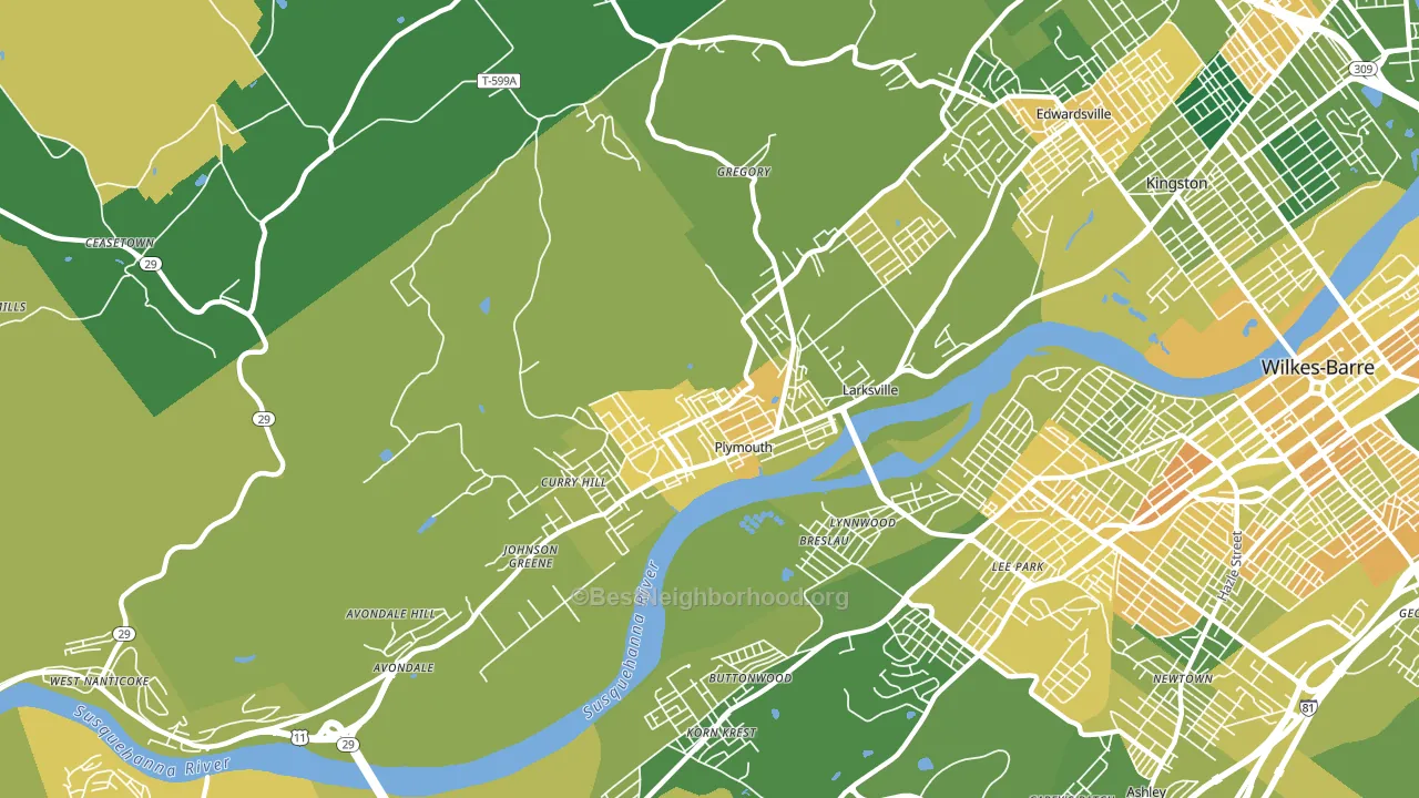 18651, PA block-group voter-turnout map
