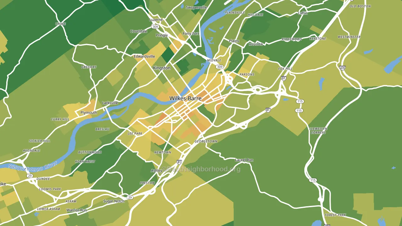 18702, PA block-group voter-turnout map