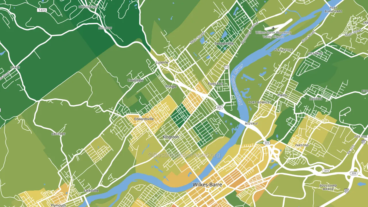 18704, PA block-group voter-turnout map