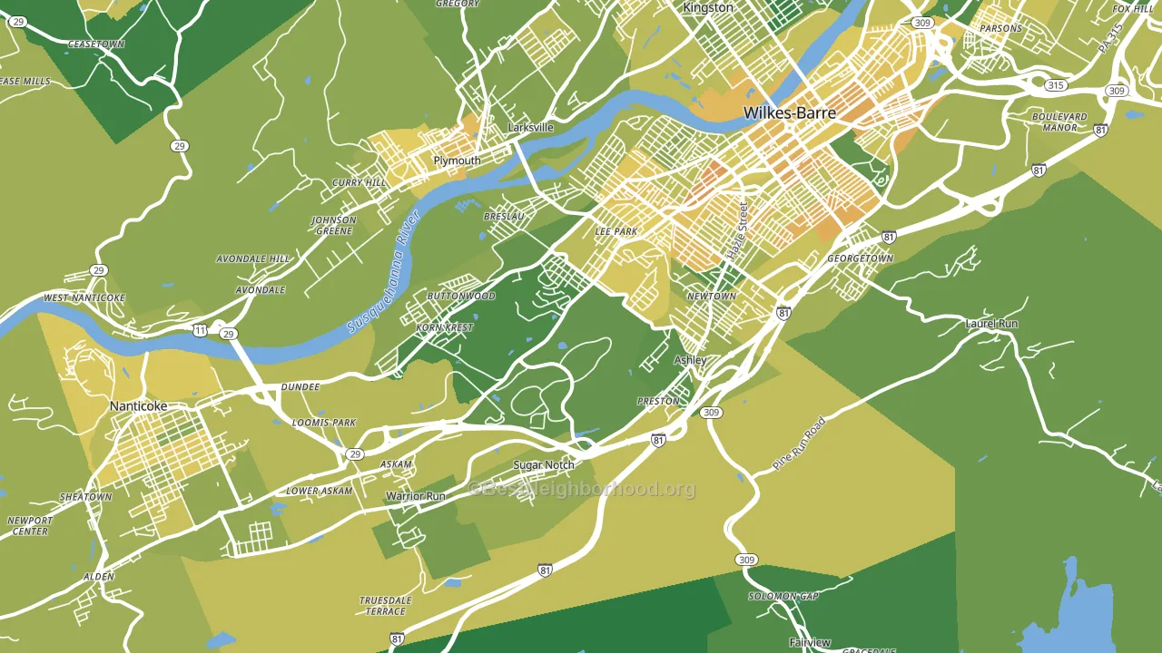18706, PA block-group voter-turnout map