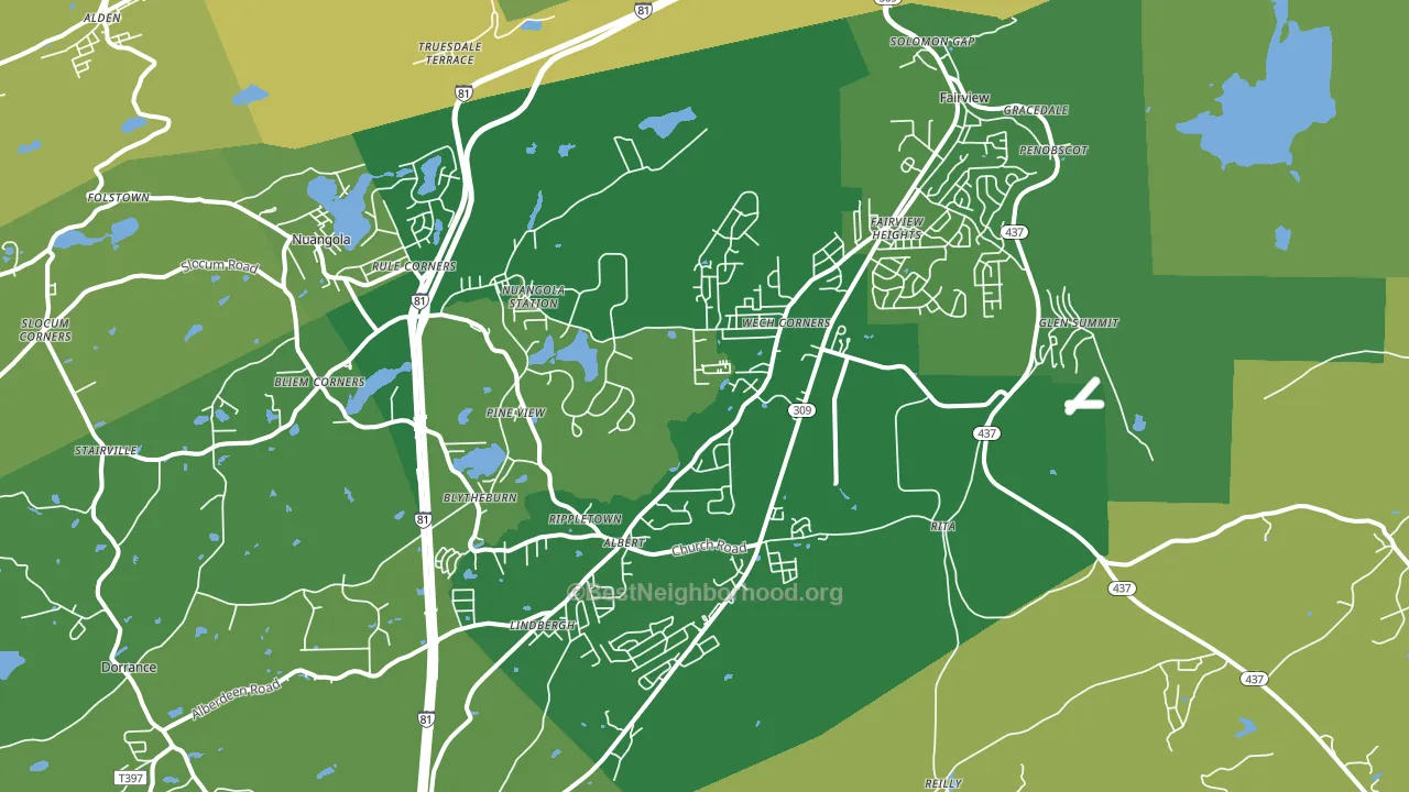 18707, PA block-group voter-turnout map