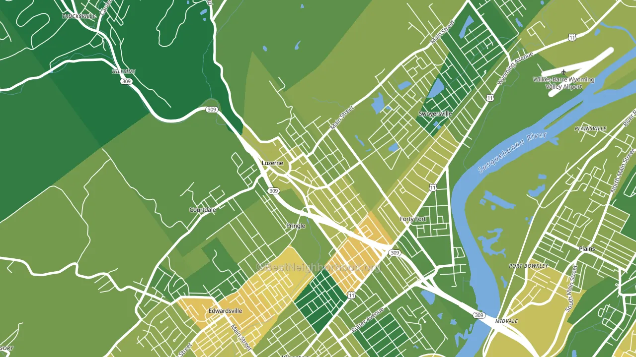 18709, PA block-group voter-turnout map