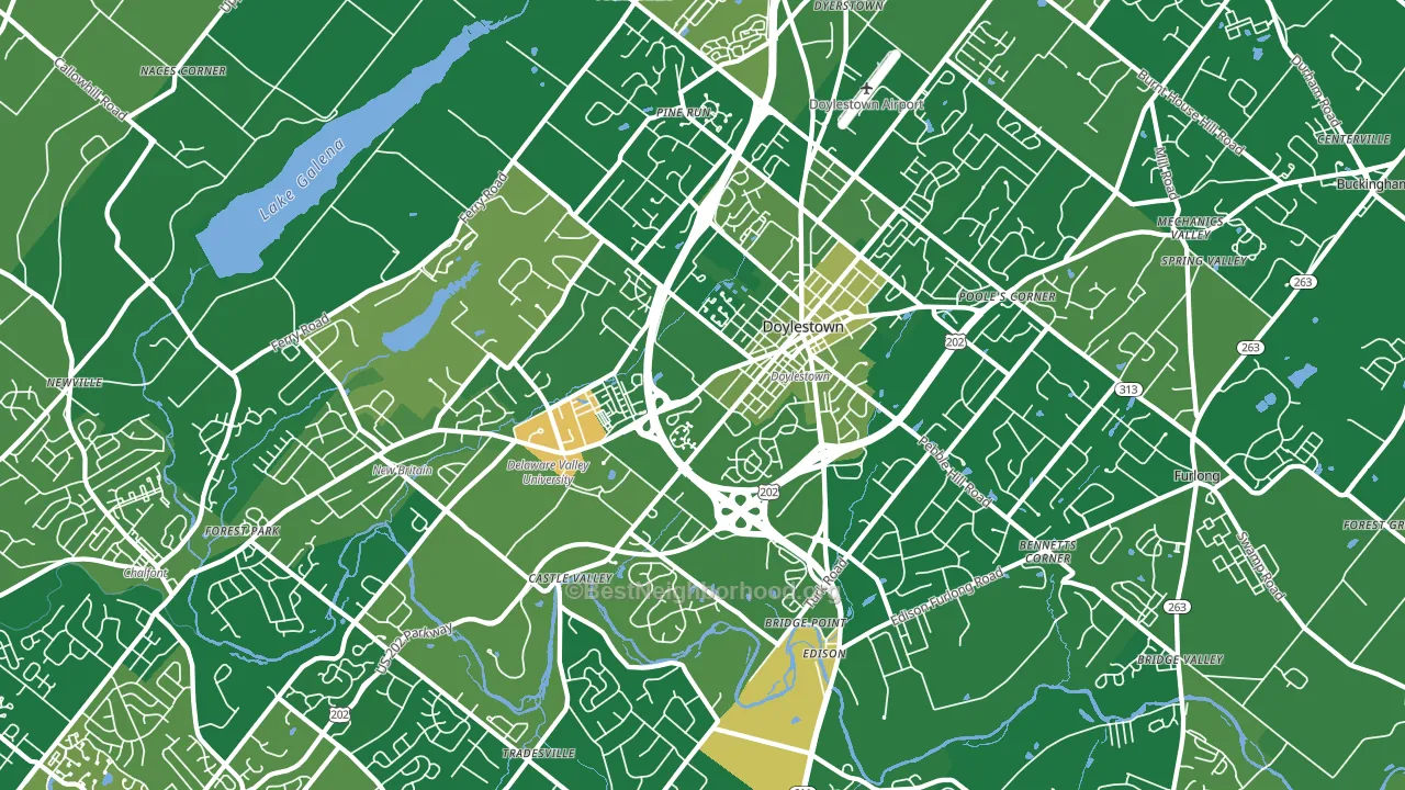 18901, PA block-group voter-turnout map