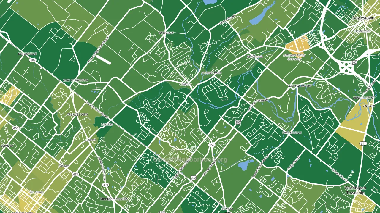 18914, PA block-group voter-turnout map