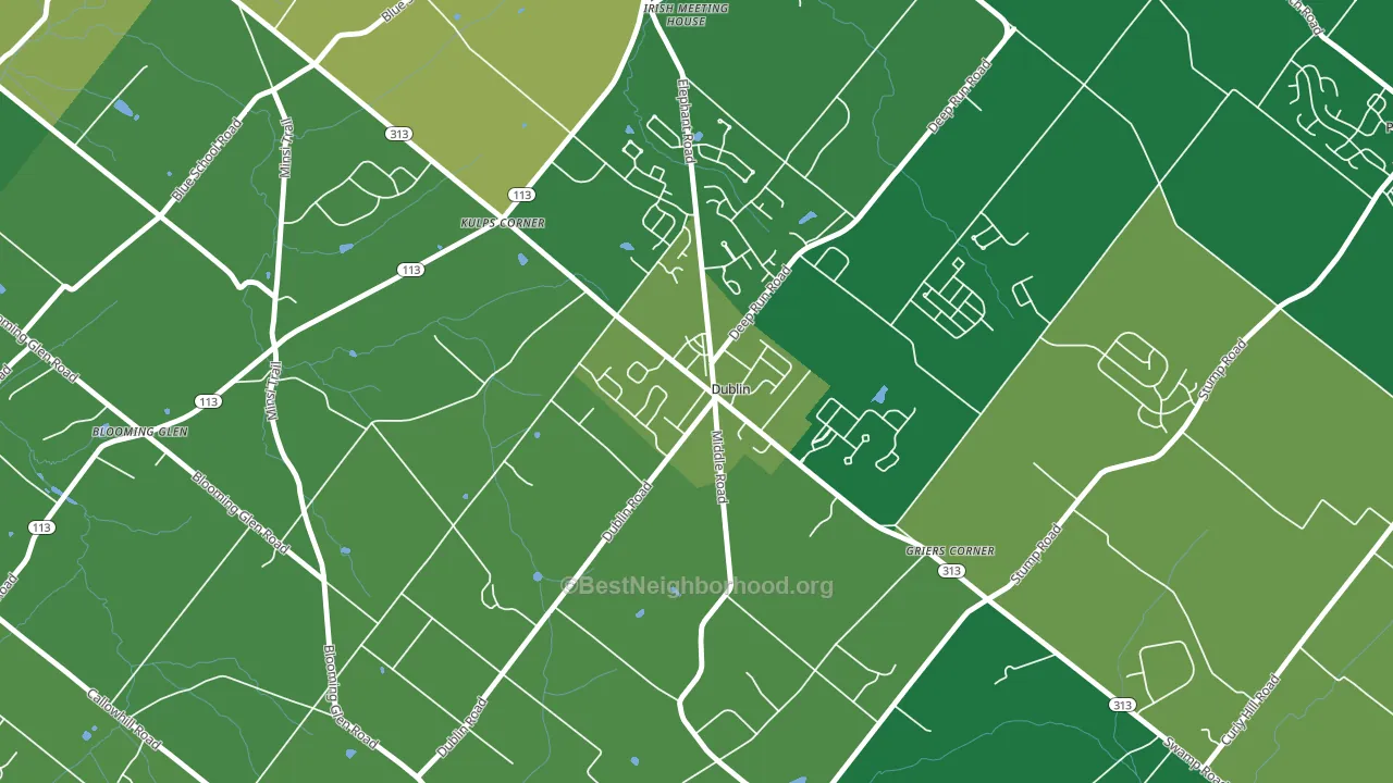 18917, PA block-group voter-turnout map