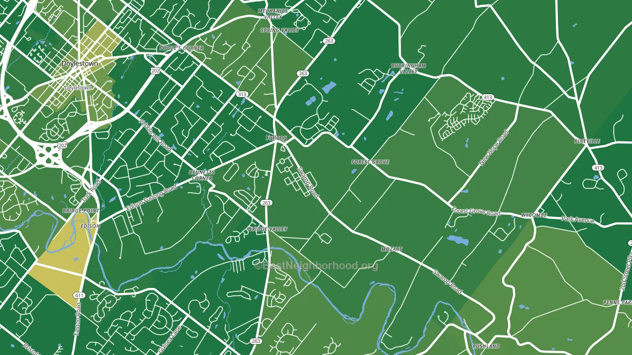 18925, PA block-group voter-turnout map