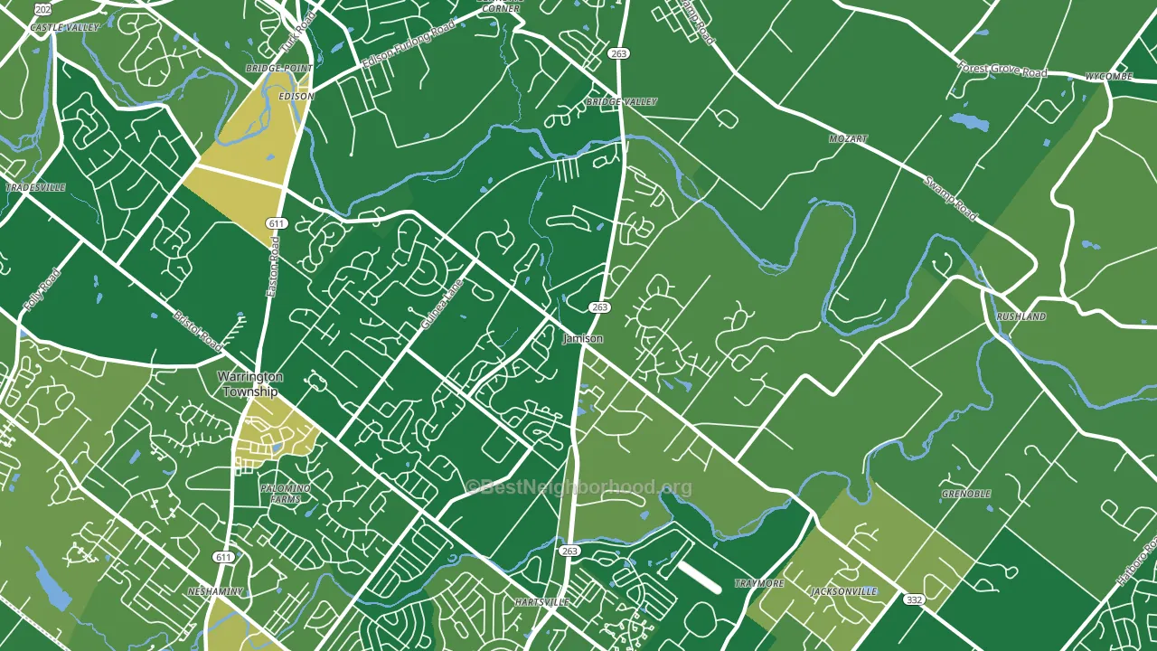 18929, PA block-group voter-turnout map