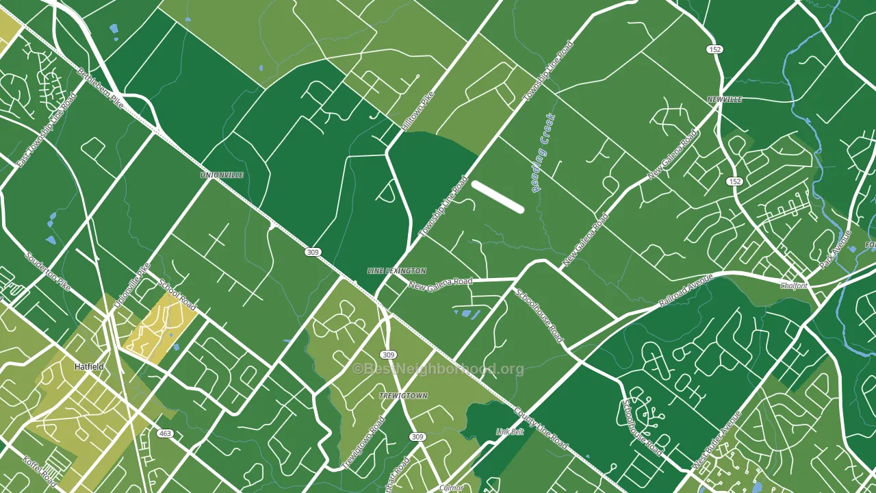 18932, PA block-group voter-turnout map