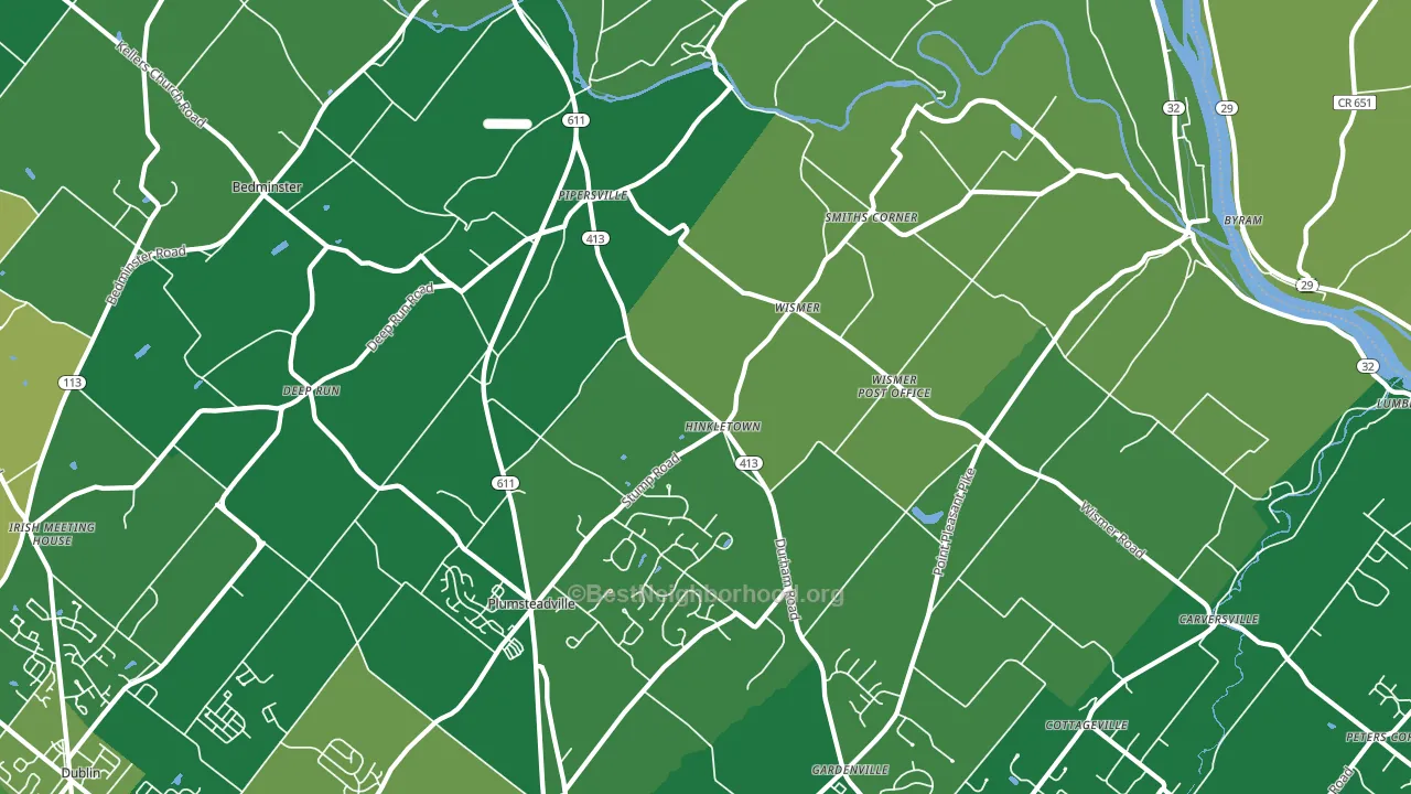 18947, PA block-group voter-turnout map