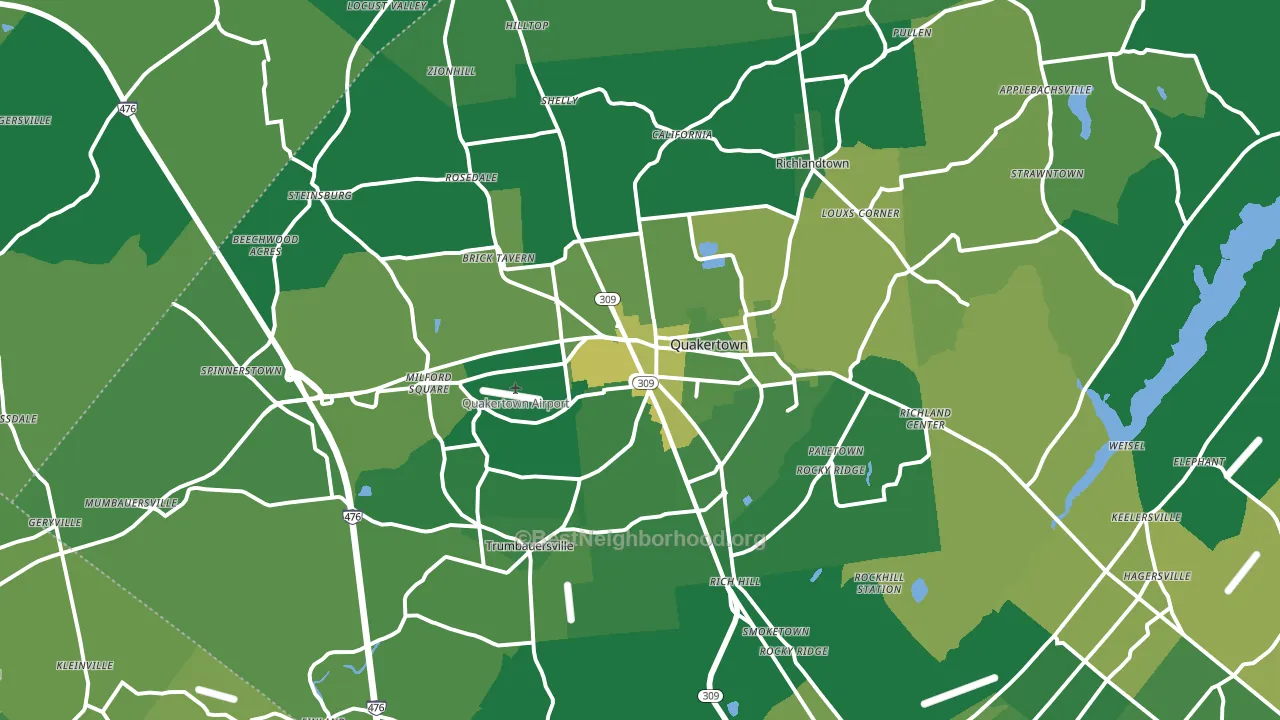 18951, PA block-group voter-turnout map