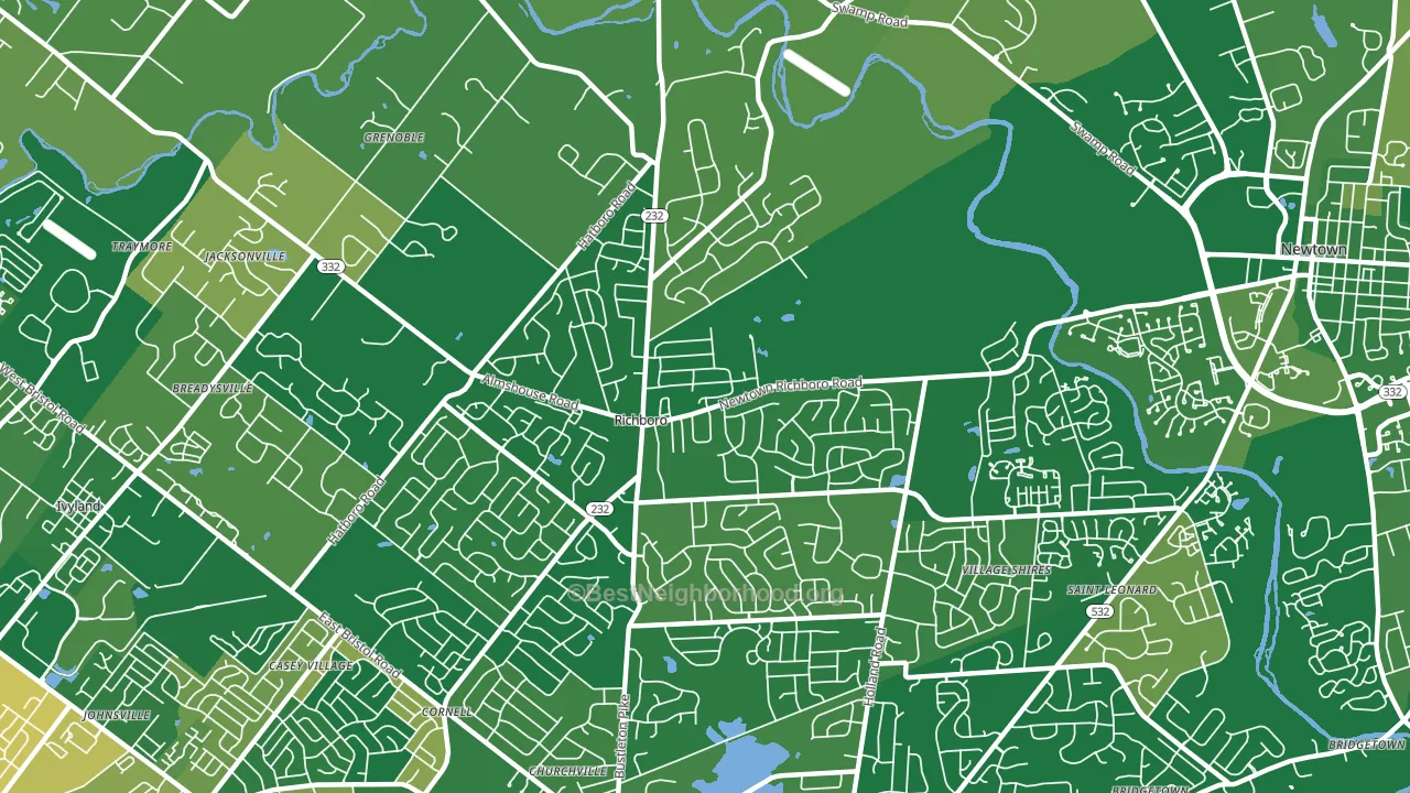 18954, PA block-group voter-turnout map