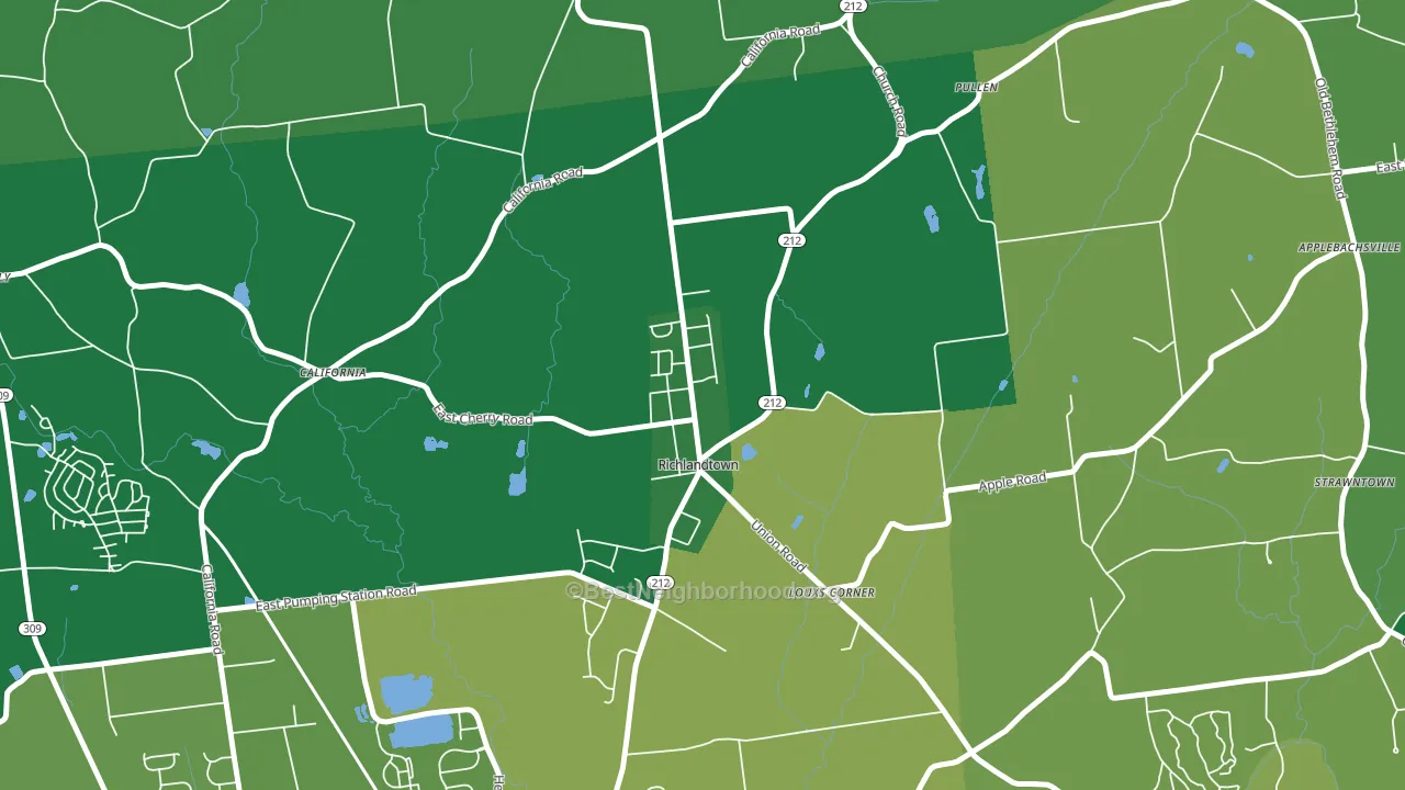 18955, PA block-group voter-turnout map