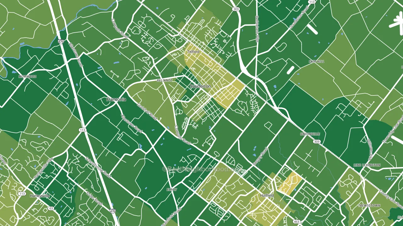 18964, PA block-group voter-turnout map