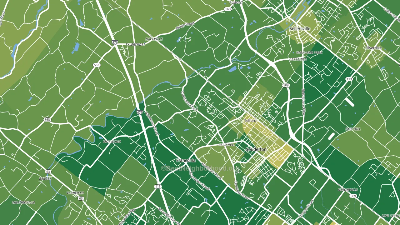 18969, PA block-group voter-turnout map