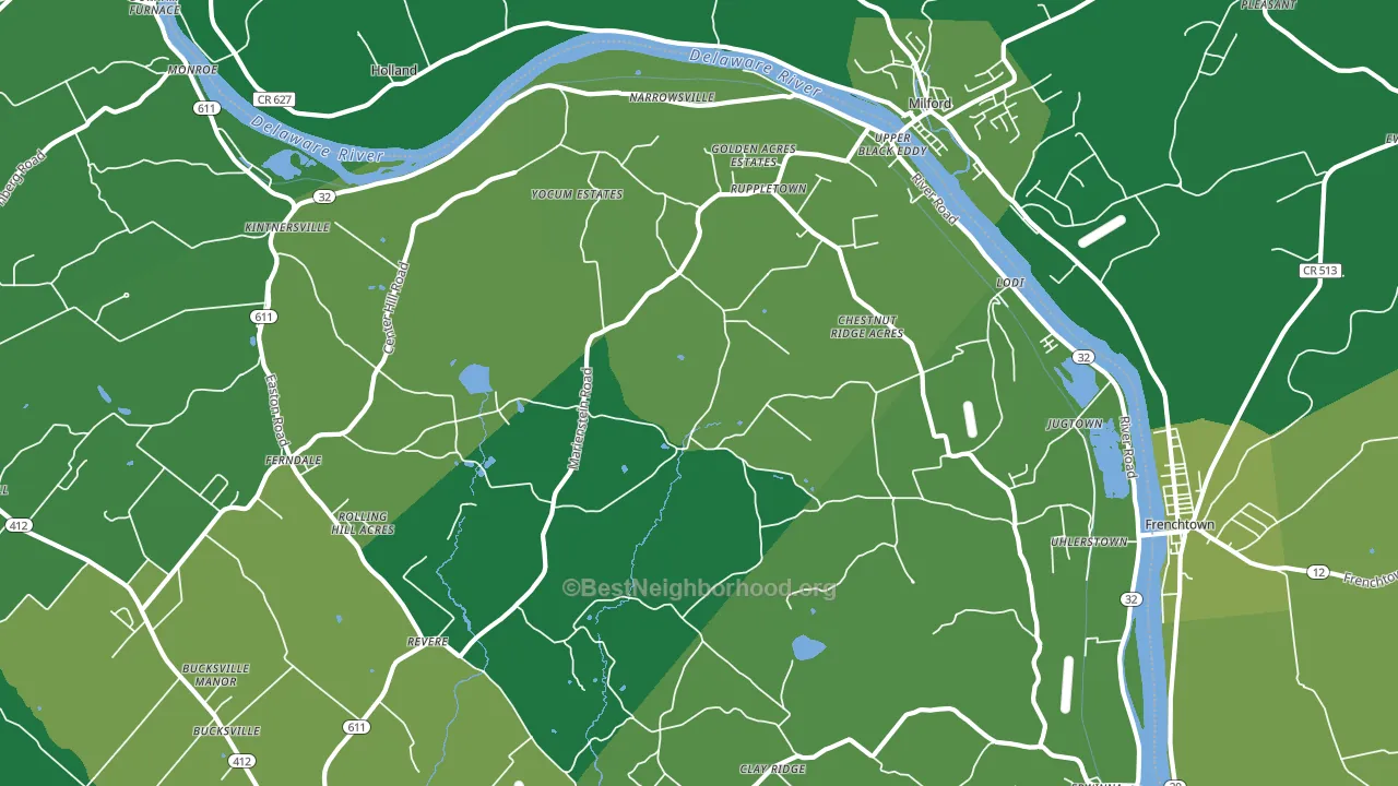 18972, PA block-group voter-turnout map