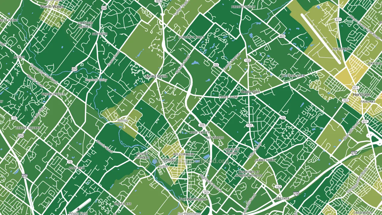 19002, PA block-group voter-turnout map