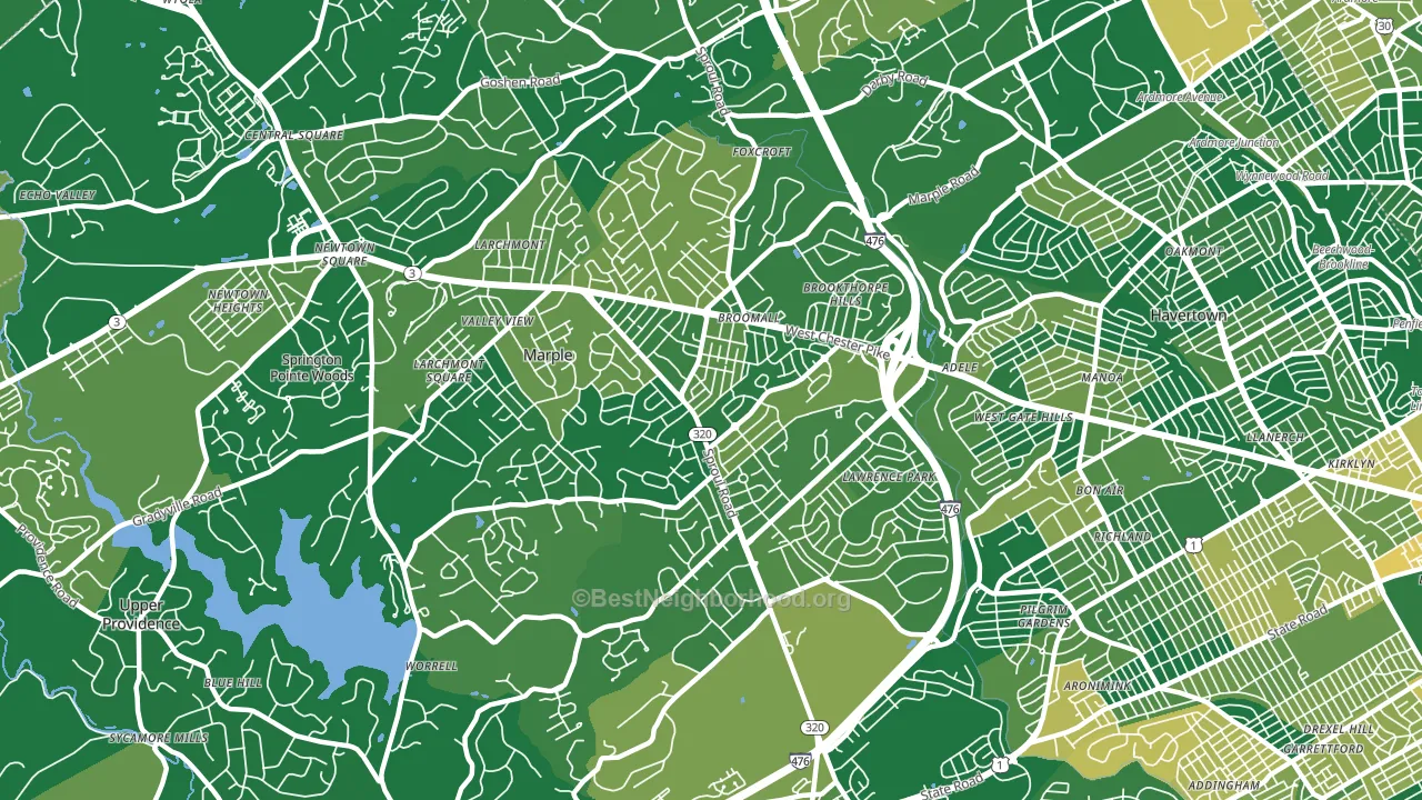 19008, PA block-group voter-turnout map