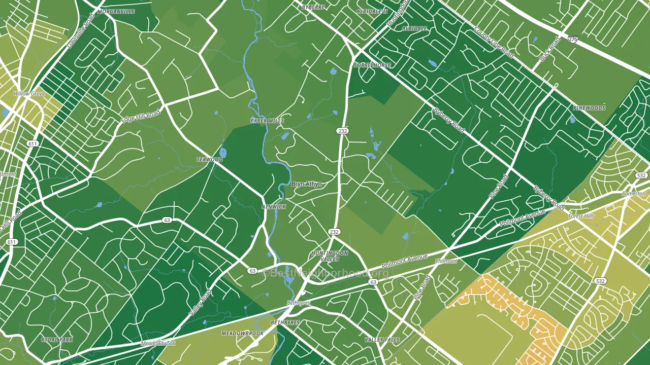 19009, PA block-group voter-turnout map