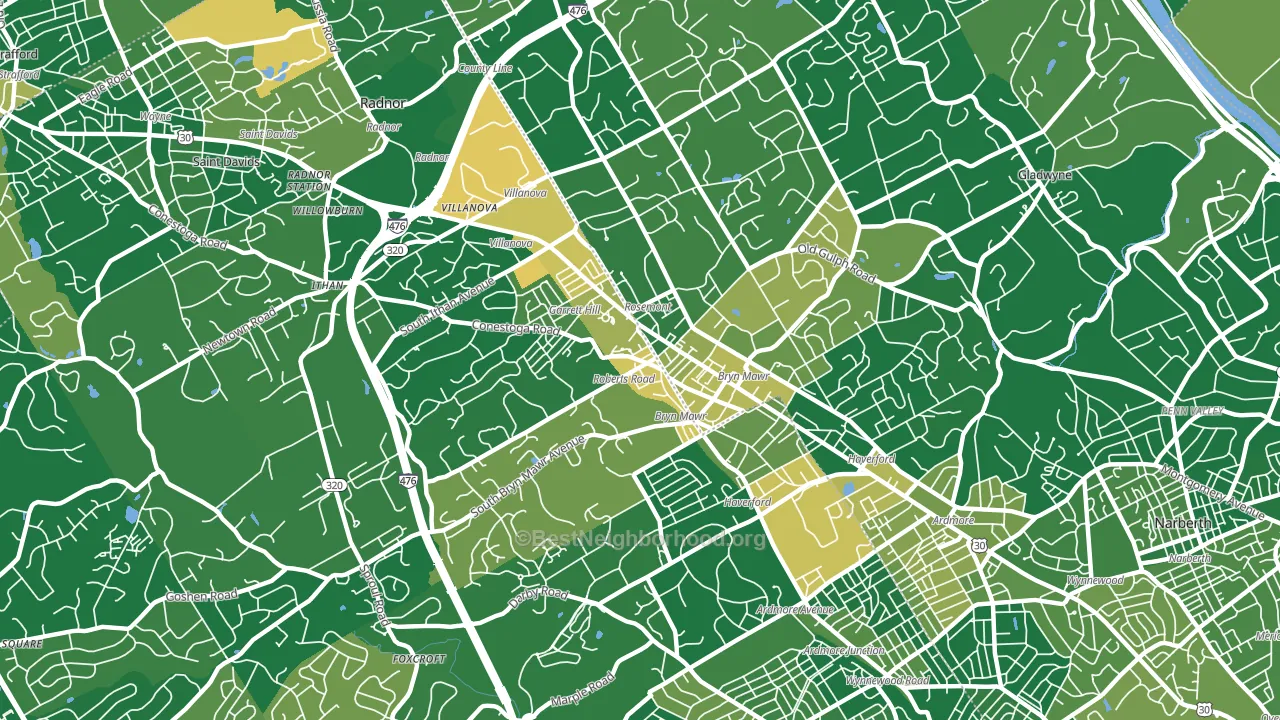 19010, PA block-group voter-turnout map