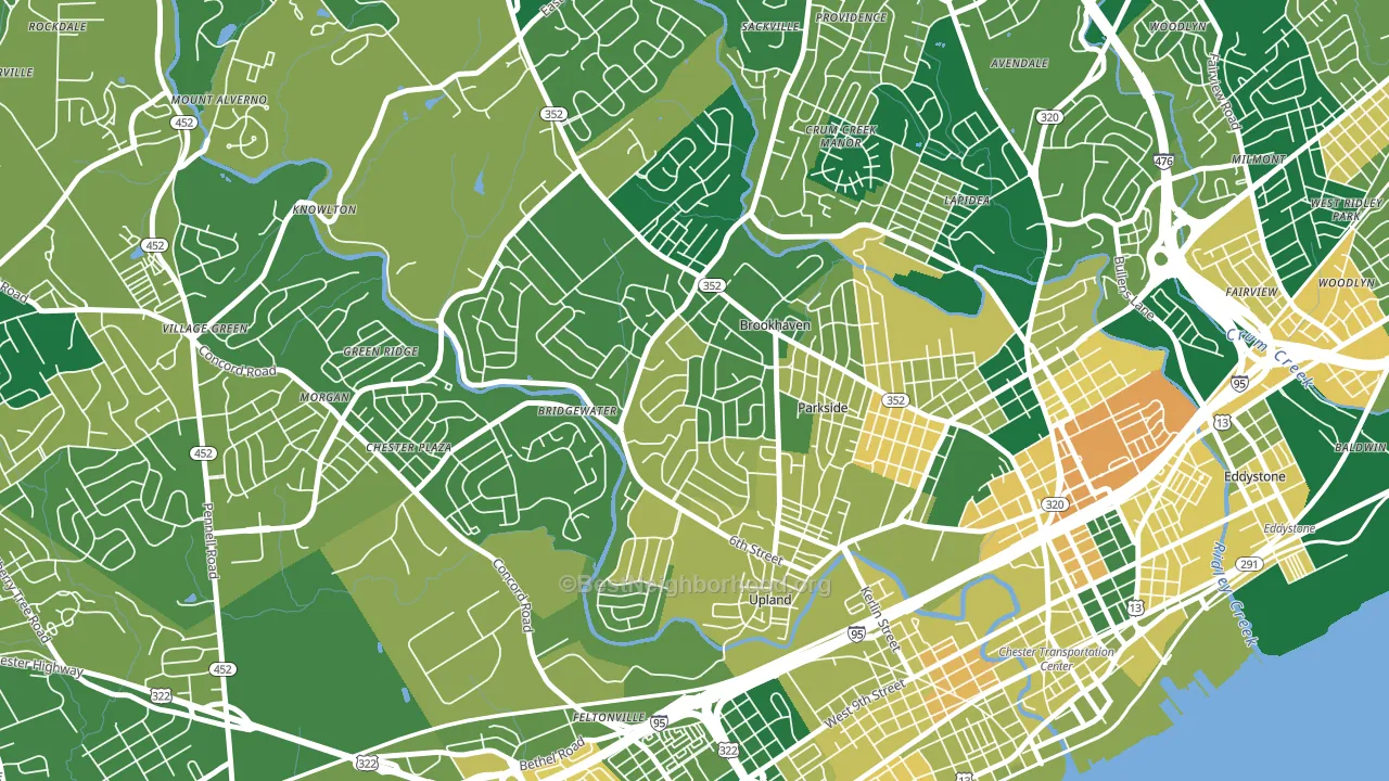 19015, PA block-group voter-turnout map