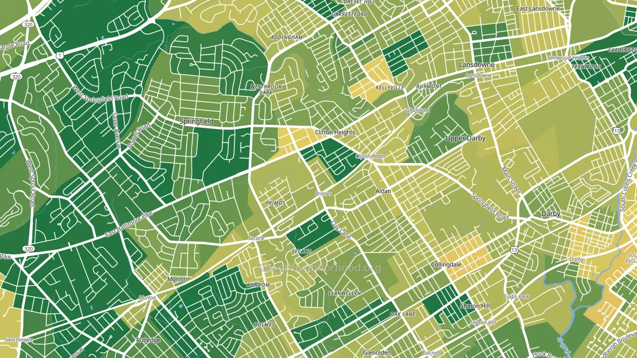 19018, PA block-group voter-turnout map
