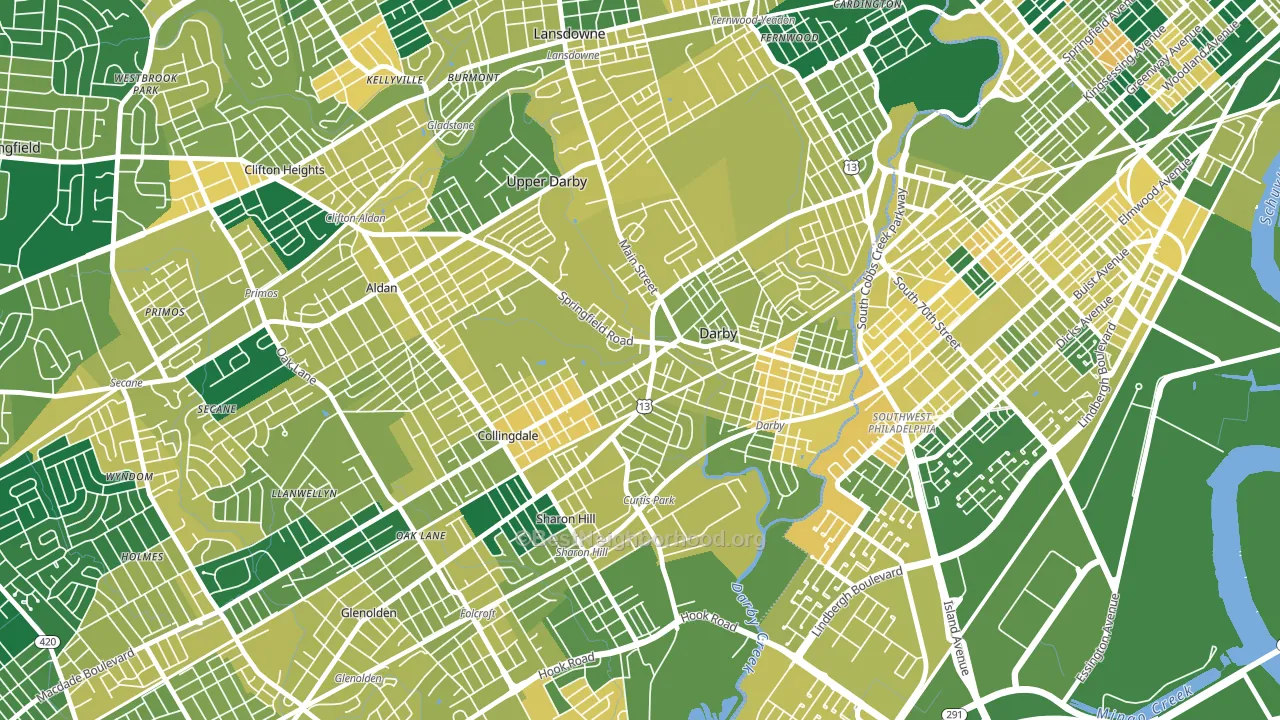 19023, PA block-group voter-turnout map